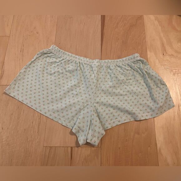 Vanity fair size medium two piece mint green with pink rose detail pajama set - Picture 14 of 15